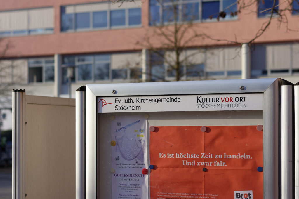 Die neue Einsteckleiste der Ev.-luth. Kirchengemeinde am Stöckheimer Markt mit dem Logo des Vereins "Kultur vor Ort"